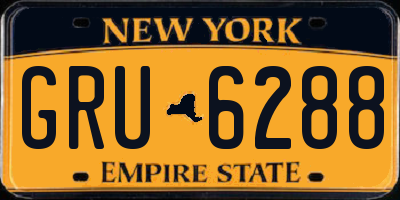 NY license plate GRU6288