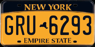 NY license plate GRU6293