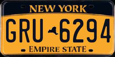 NY license plate GRU6294