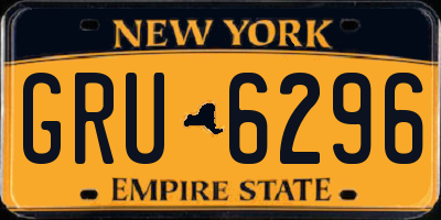 NY license plate GRU6296