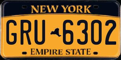 NY license plate GRU6302