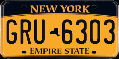 NY license plate GRU6303
