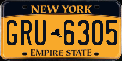 NY license plate GRU6305
