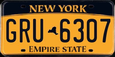 NY license plate GRU6307