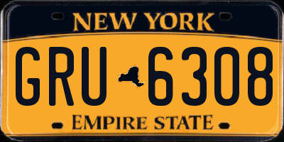 NY license plate GRU6308