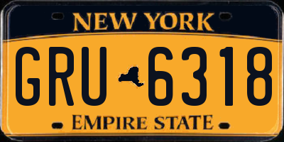 NY license plate GRU6318