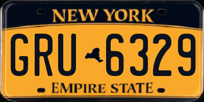 NY license plate GRU6329