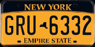 NY license plate GRU6332