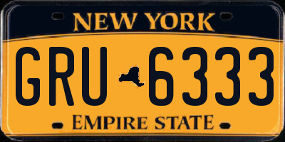 NY license plate GRU6333