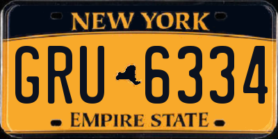 NY license plate GRU6334