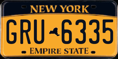 NY license plate GRU6335