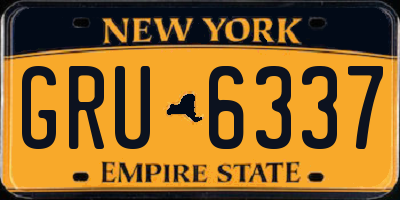 NY license plate GRU6337