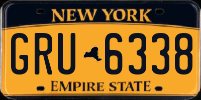 NY license plate GRU6338