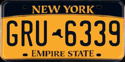 NY license plate GRU6339