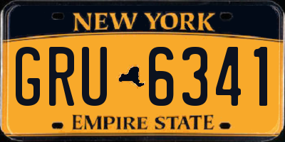 NY license plate GRU6341