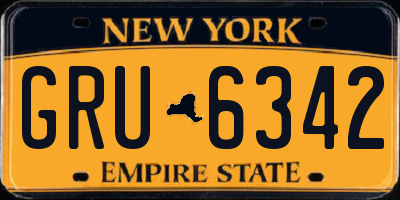 NY license plate GRU6342