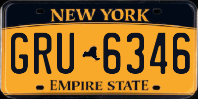 NY license plate GRU6346
