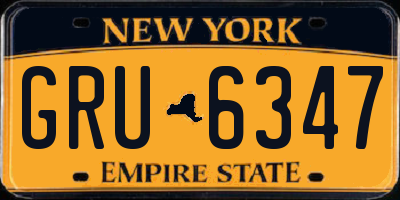 NY license plate GRU6347
