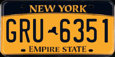 NY license plate GRU6351