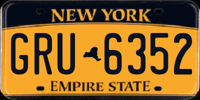 NY license plate GRU6352