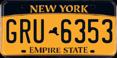 NY license plate GRU6353