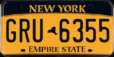 NY license plate GRU6355