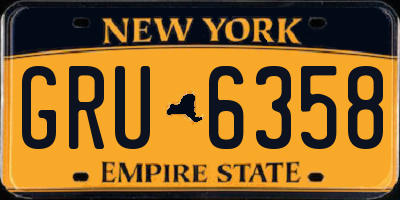 NY license plate GRU6358