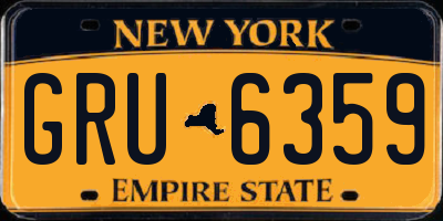 NY license plate GRU6359