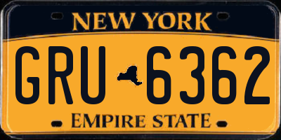 NY license plate GRU6362