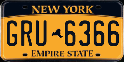 NY license plate GRU6366