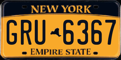 NY license plate GRU6367