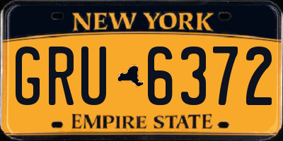 NY license plate GRU6372