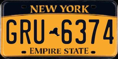 NY license plate GRU6374