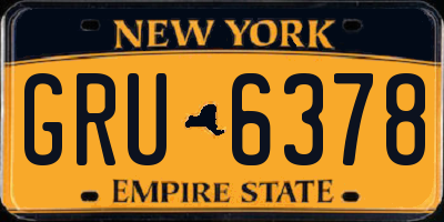 NY license plate GRU6378