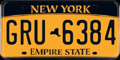 NY license plate GRU6384