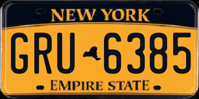 NY license plate GRU6385