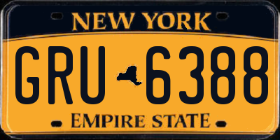 NY license plate GRU6388