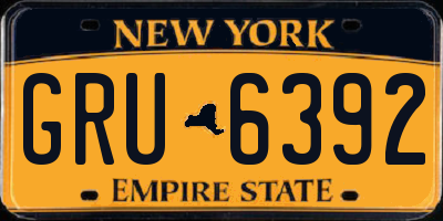 NY license plate GRU6392