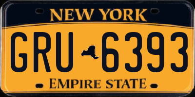 NY license plate GRU6393