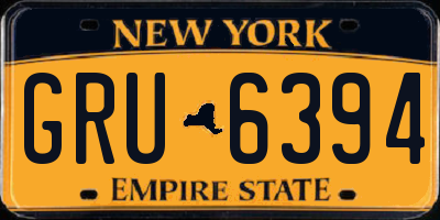 NY license plate GRU6394