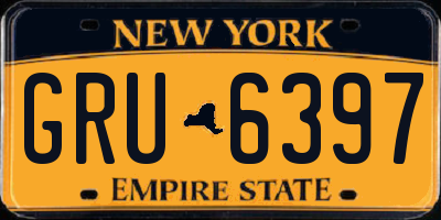 NY license plate GRU6397