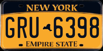 NY license plate GRU6398