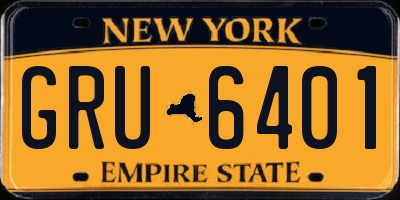 NY license plate GRU6401
