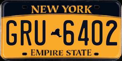 NY license plate GRU6402
