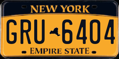 NY license plate GRU6404
