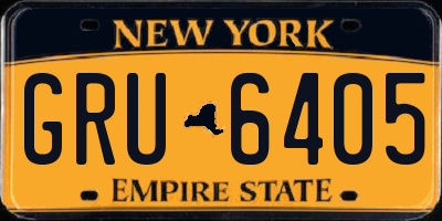 NY license plate GRU6405