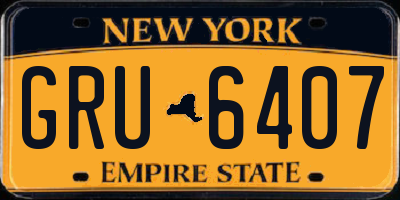 NY license plate GRU6407