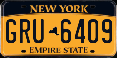 NY license plate GRU6409