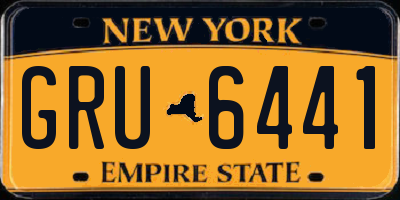 NY license plate GRU6441