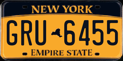NY license plate GRU6455